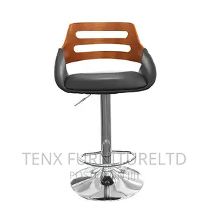 BAR STOOL ( WOODEN With Chrome Base) Leather