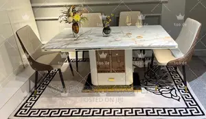 Quality 6 Chair Marble Dining Table Set