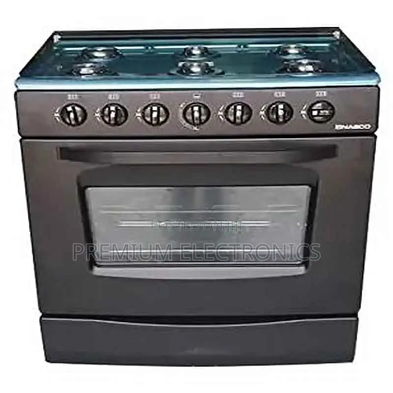 Nasco 6 Burner Gas Cooker With Oven – Black GCNAS-8060B