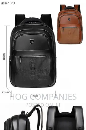 Classic Leather Backpack School Laptop Bag