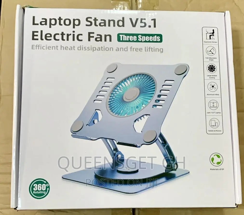 Rotating Laptop Stand With Single Cooling Fan