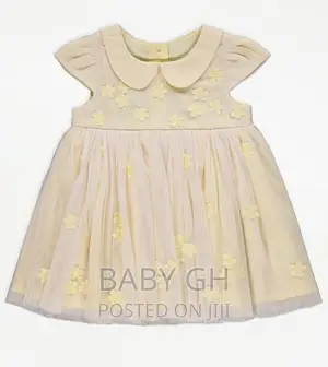 Yellow Floral Lace Gathered Sleeve Dress