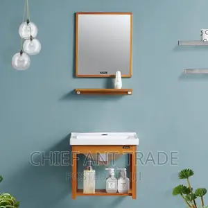 Cabinet Basin With Mirror- Brown
