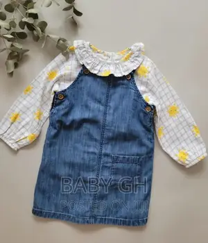 M S Denim Dress With A Long Sleeve Blouse
