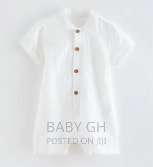 George White Stripe Woven Romper and Hat Outfit