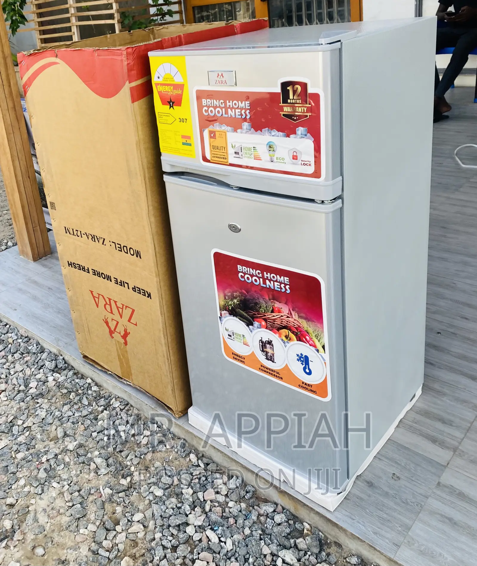 Sealed in Box Zara 12TM Double Door Electric Fridge,Gray.