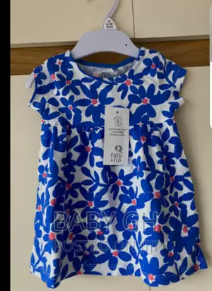 Blue/White Floral Baby Cotton Dress