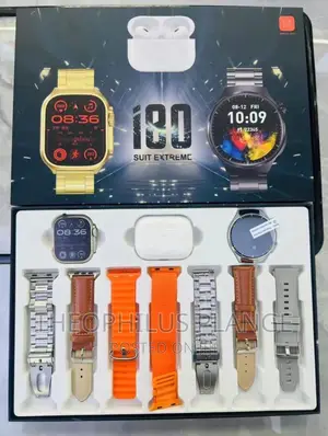 I80 Smart Watch Combo , Multiple Straps Plus Free Airpods