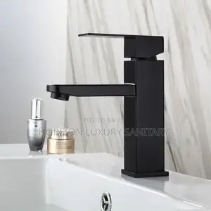 Black Square Basin Tap Hot and Cold Faucet Mixer