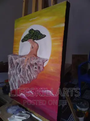 Cement on Canvas Landscape Art