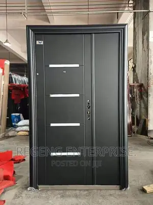 Security Door With (12 Locks) Black.