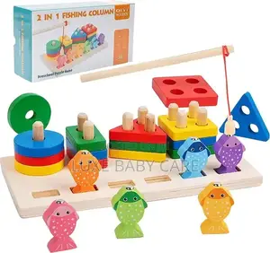 Wooden Educational Puzzles, Color Recognition Stacker Shapes