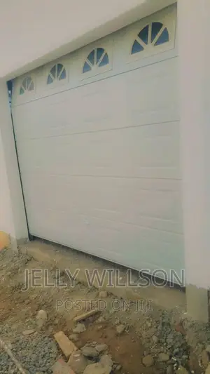 Garage Door White Fanlight