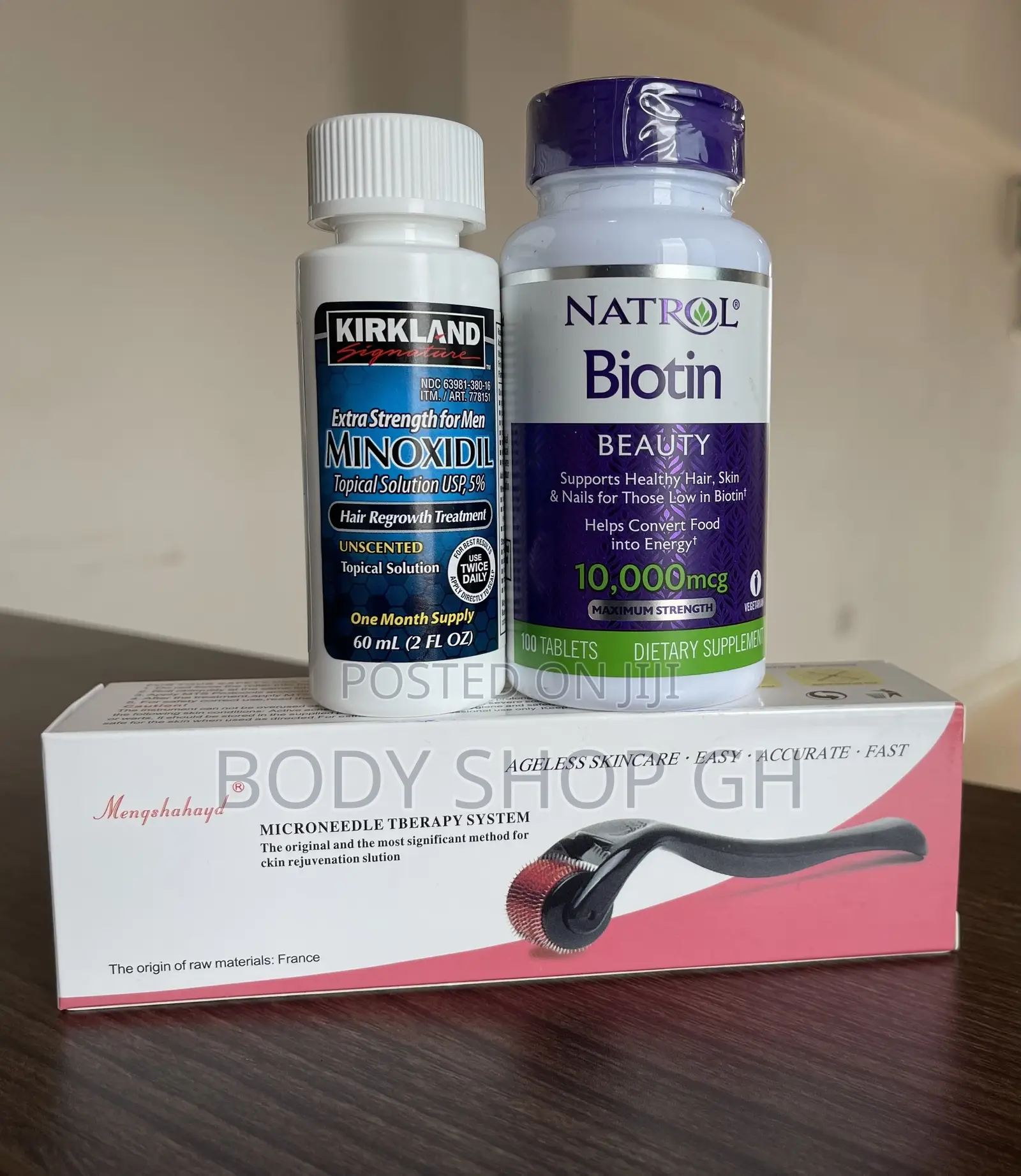 Beard Growth Pack - Kirkland Minoxidil +Biotin +Derma Roller