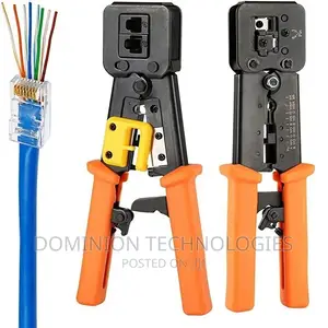 Rj45 Pass Through Connectors Crimping Tool Cat6 Cat5