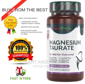Natural Magnesium Taurate 500mg Premium Grade, 100 Capsules