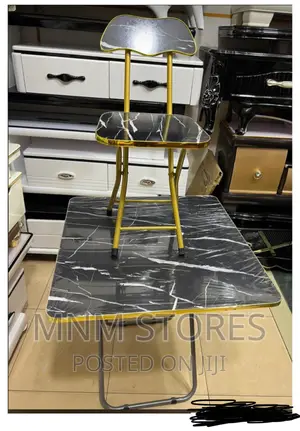 Study Table and Chair Black Gold