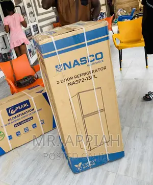 Fast Chilling Nascodf2-13 FL 2 Door Electric Fridge,Gray