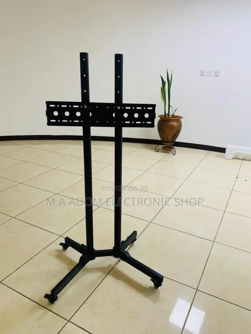 Stainless Steel Moveable Tv Trolly for 32” to 70”(Black).