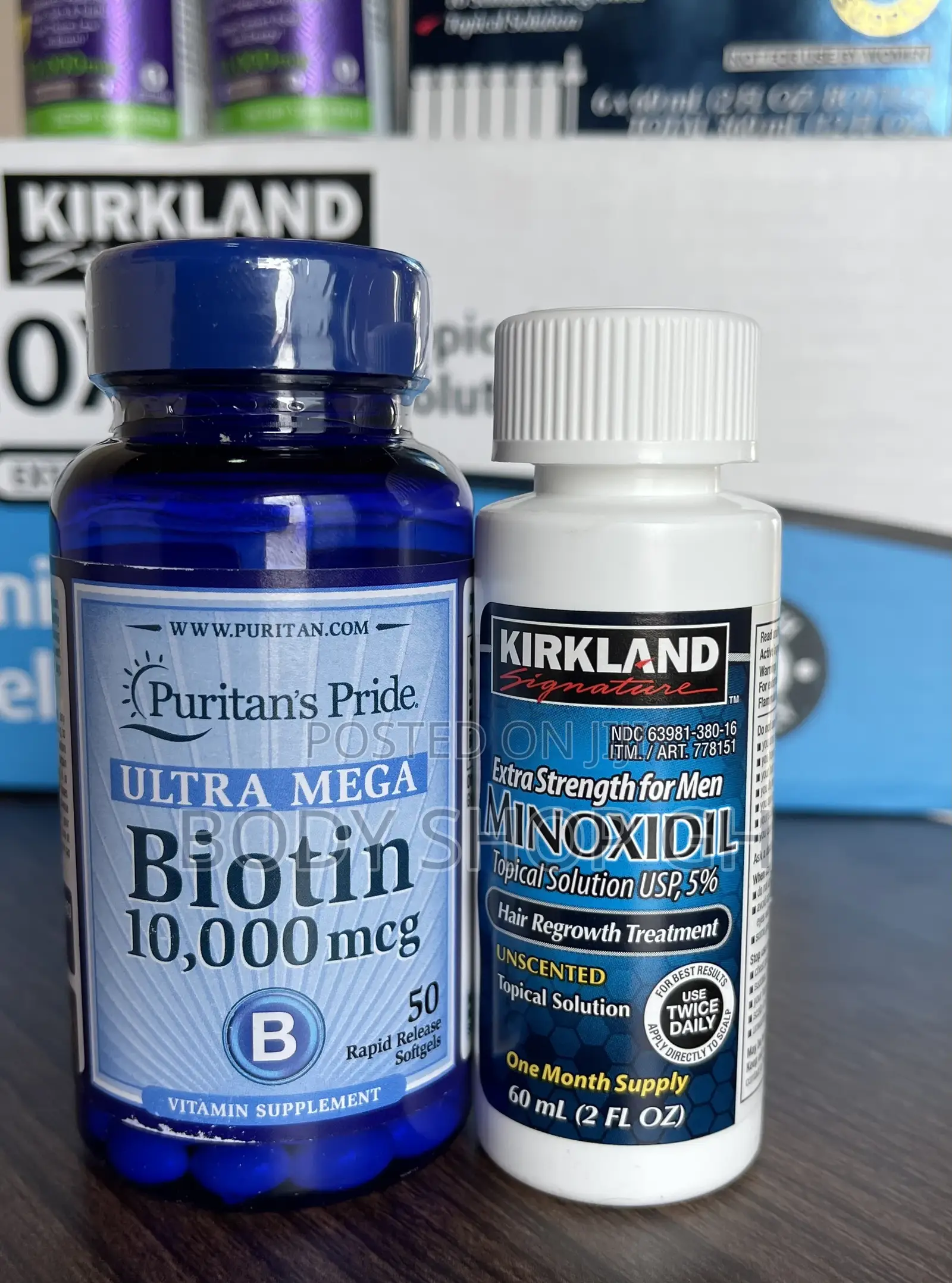 Bald Hair Regrowth Pack - Kirkland Minoxidil + Biotin 