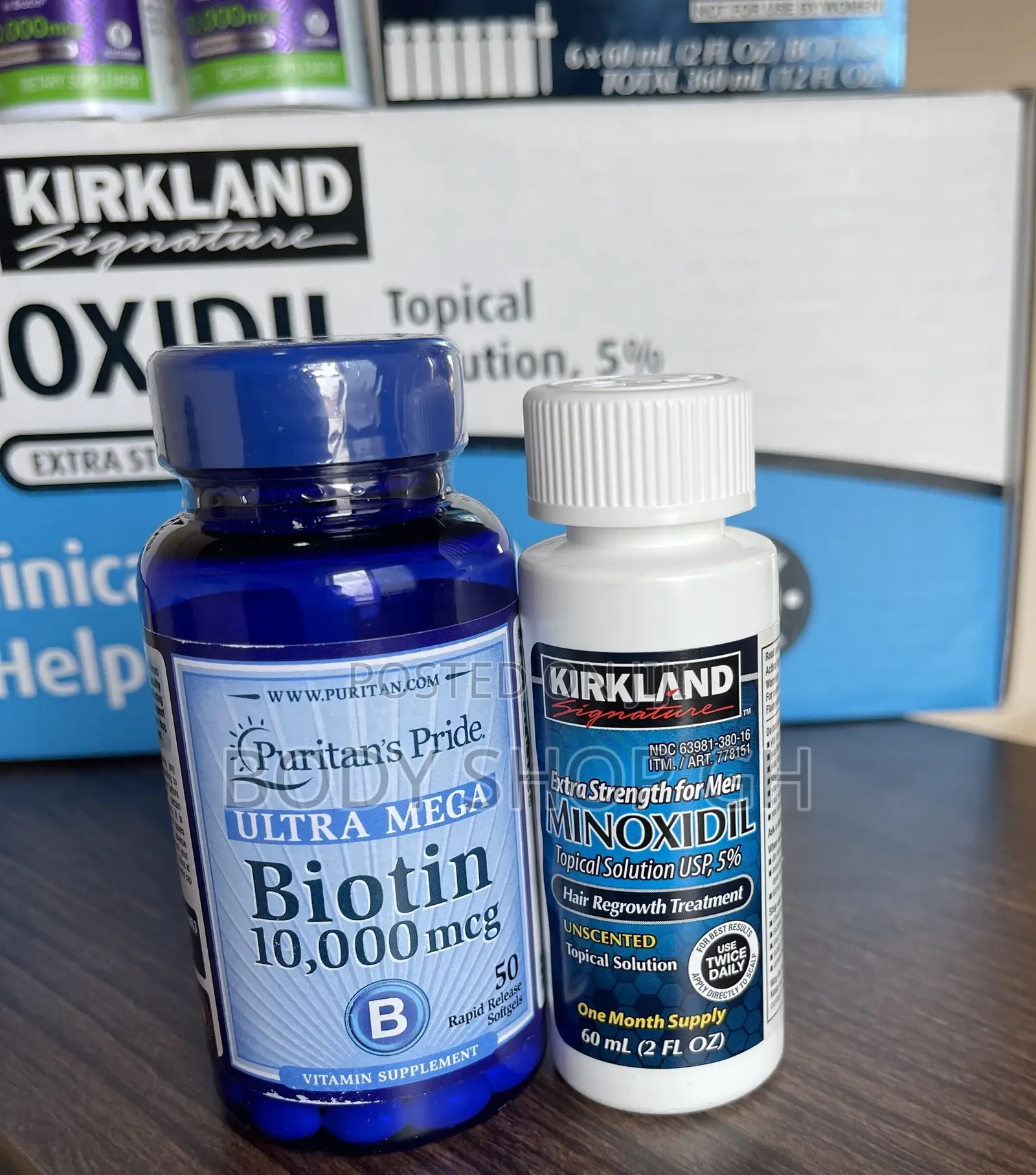 Hairline Regrowth Package - Kirkland Minoxidil + Biotin