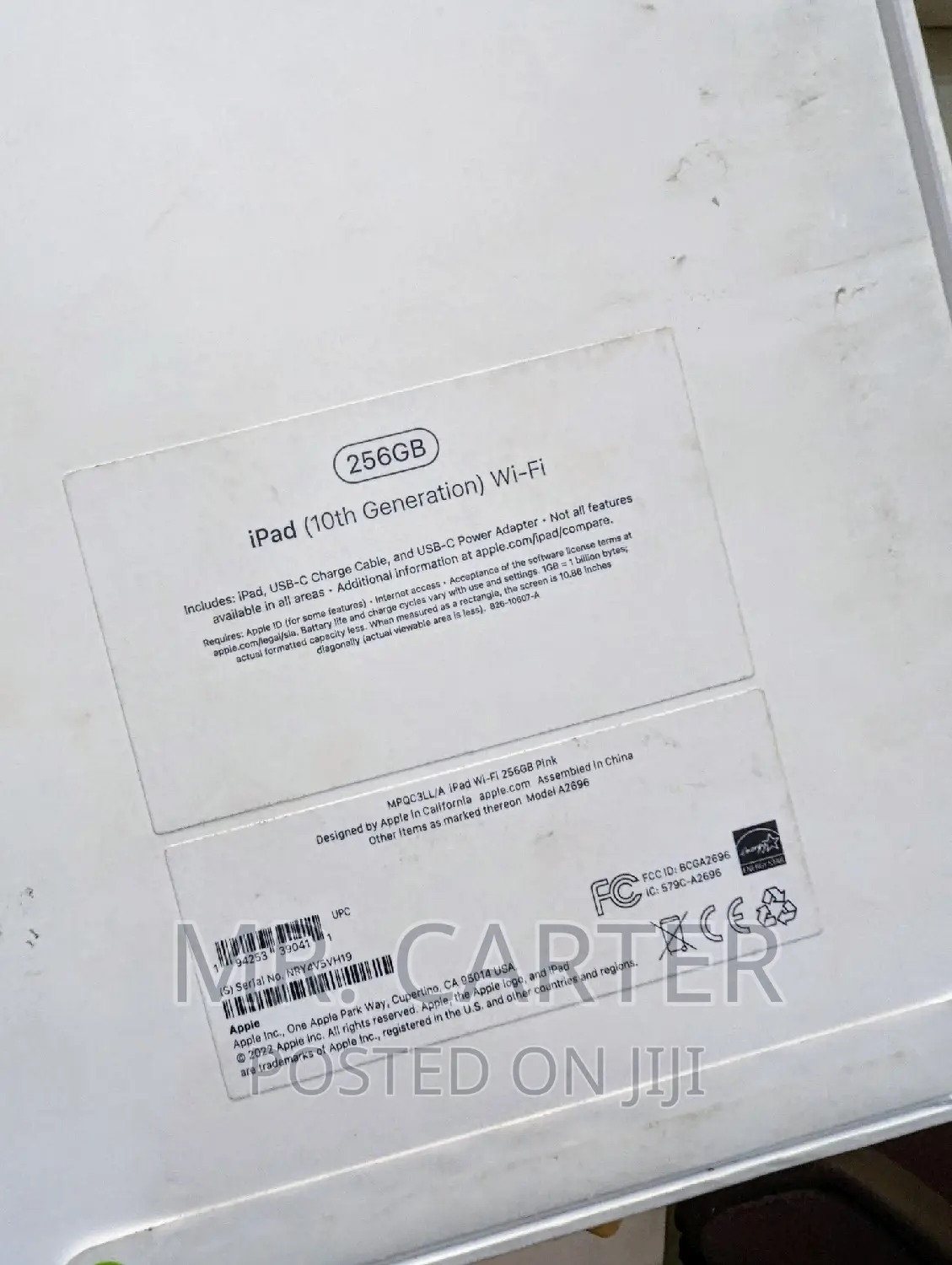 New Apple iPad (2022) 256 GB Pink