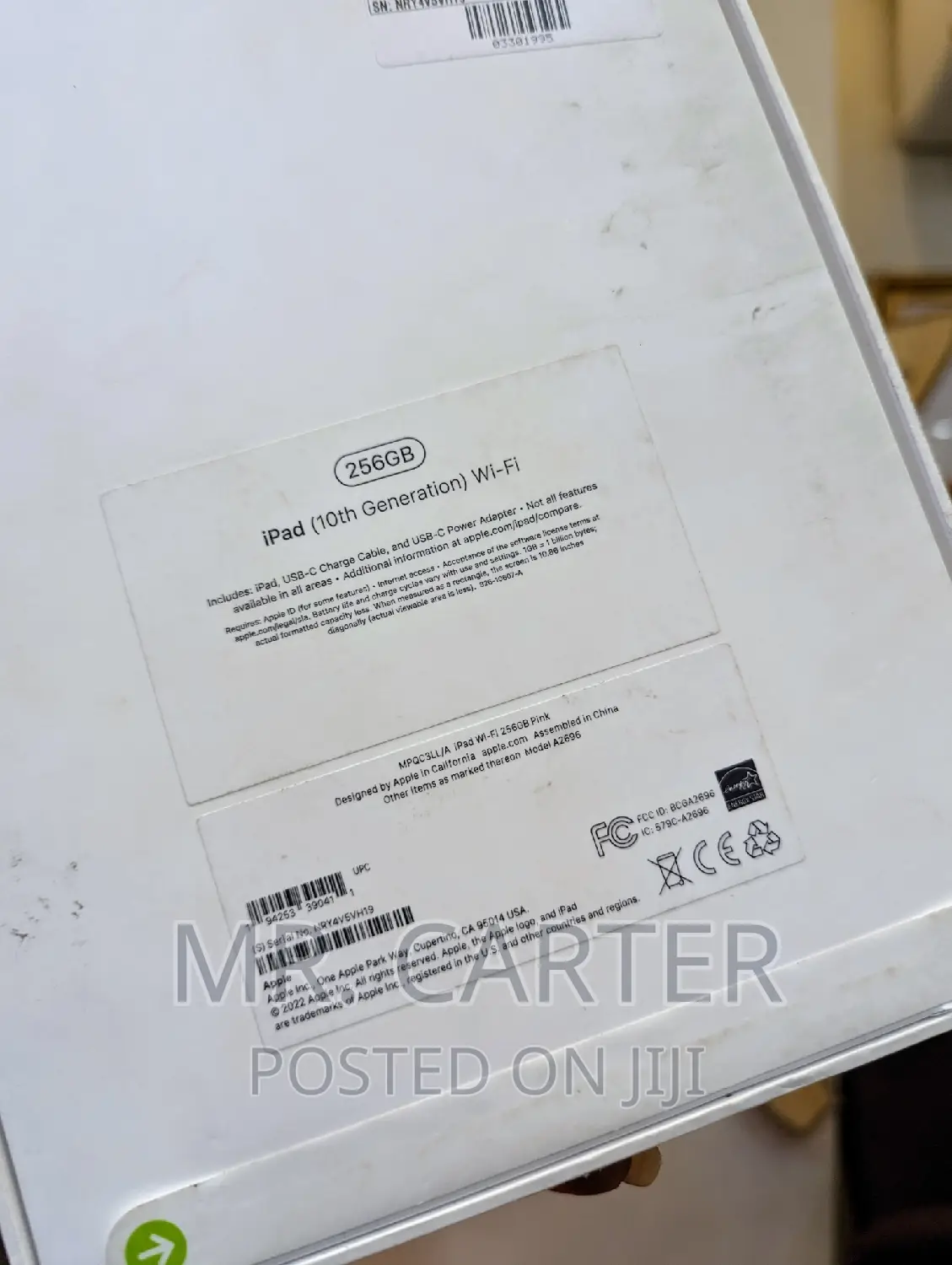 New Apple iPad (2022) 256 GB Pink