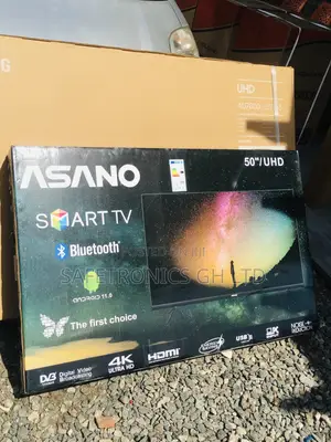 Black Smart Asano 50 Inches Glossy LED UHD Electric Tv