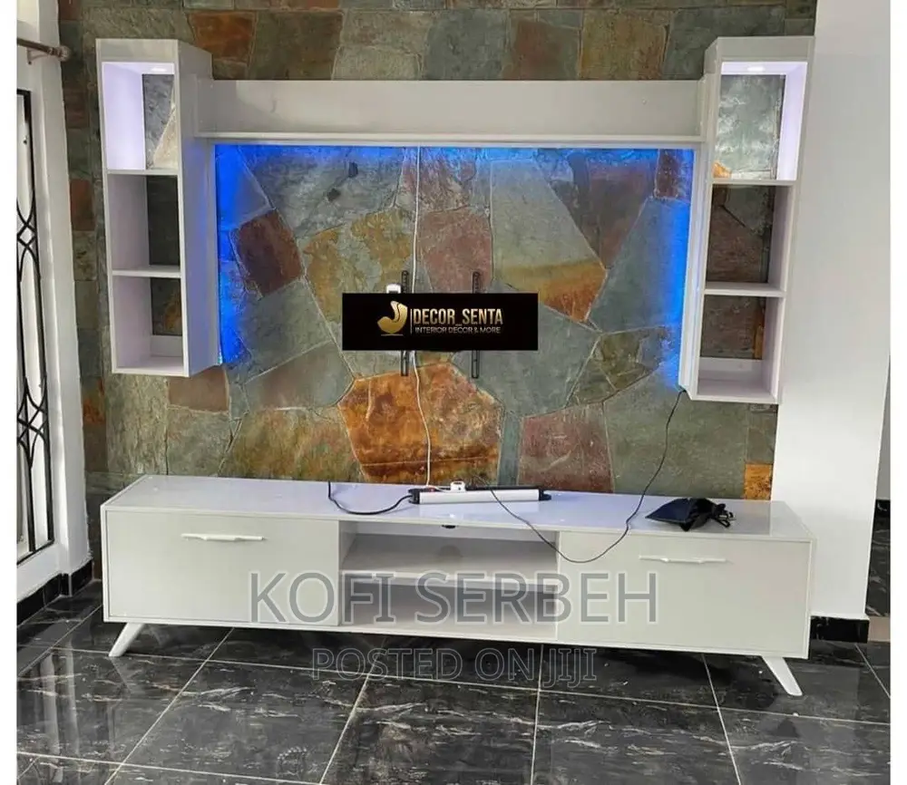 Tv Stand With a Floating Shelves