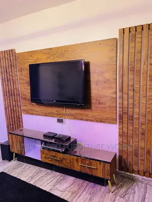Original Tv Stand With Tv Board and Wall Panel