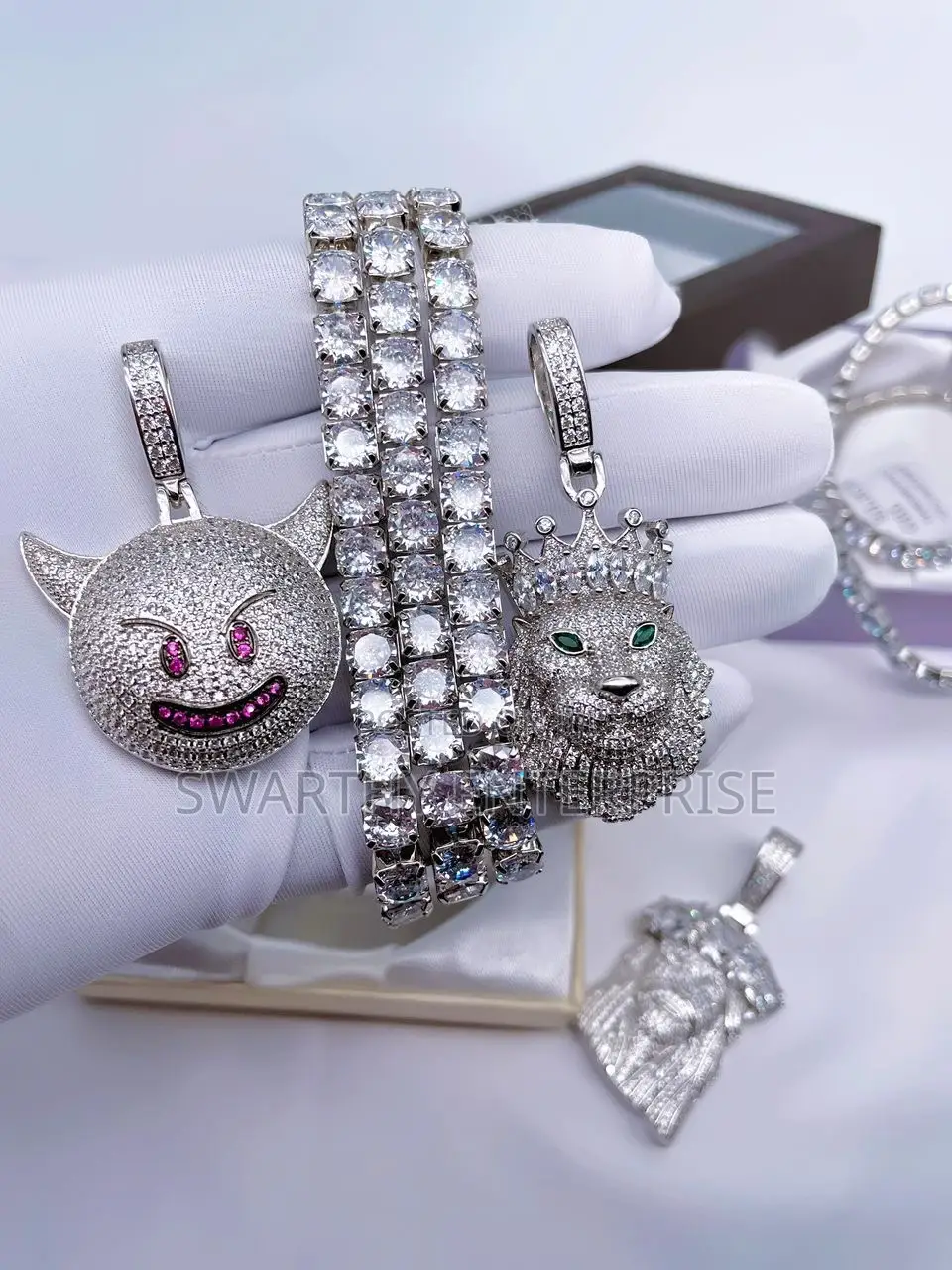 Zirconium Ice Chains Neckpiece Pendant