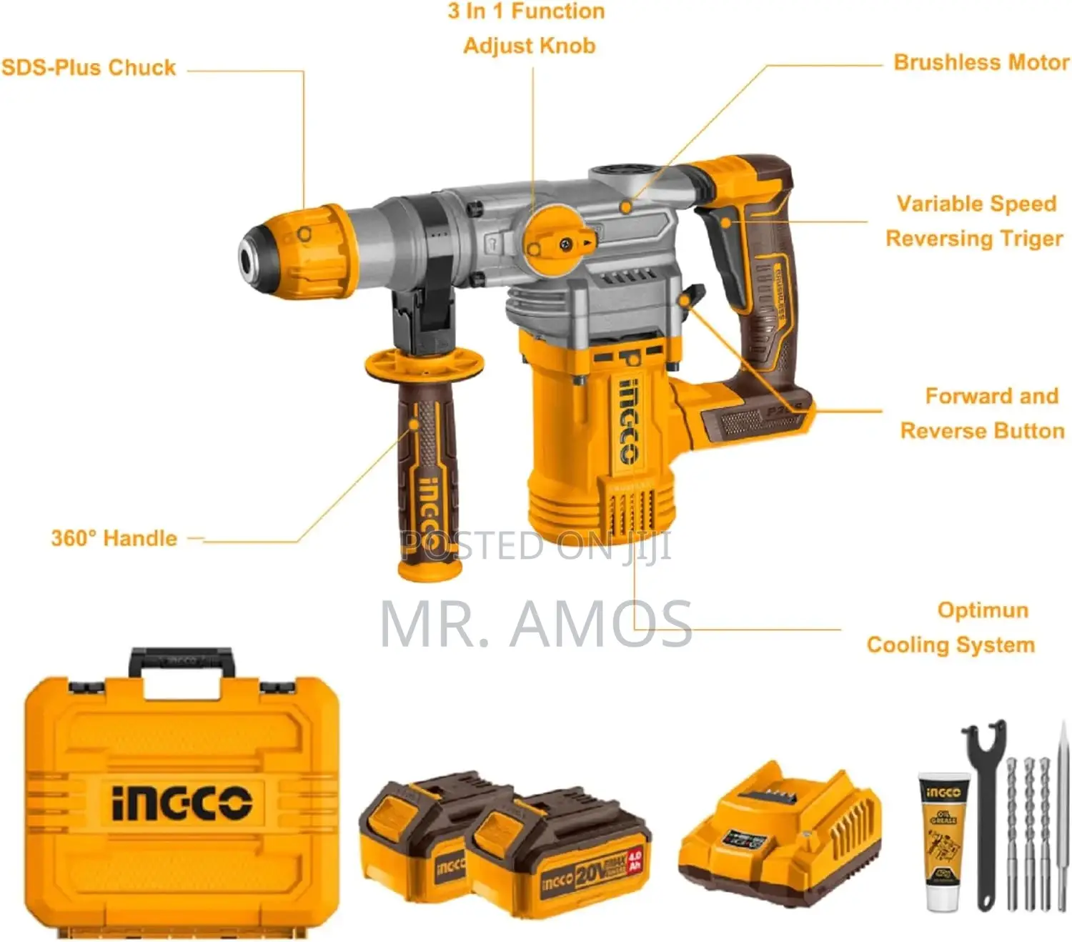 Ingco Brushless Lithium-Lon Rotary Hammer - Crhli202882