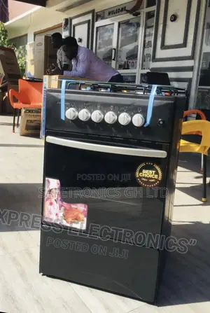 4 Gas Cooker Oven With Grill 50x55 Volcano Black Ingition