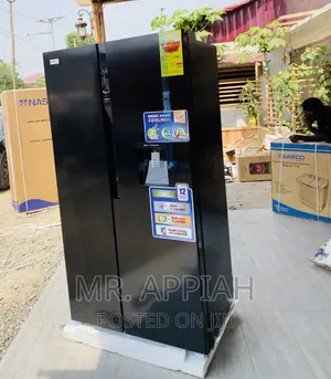 Side by Side Nasco Electric Refrigerator(Nassb2-64s))Black.