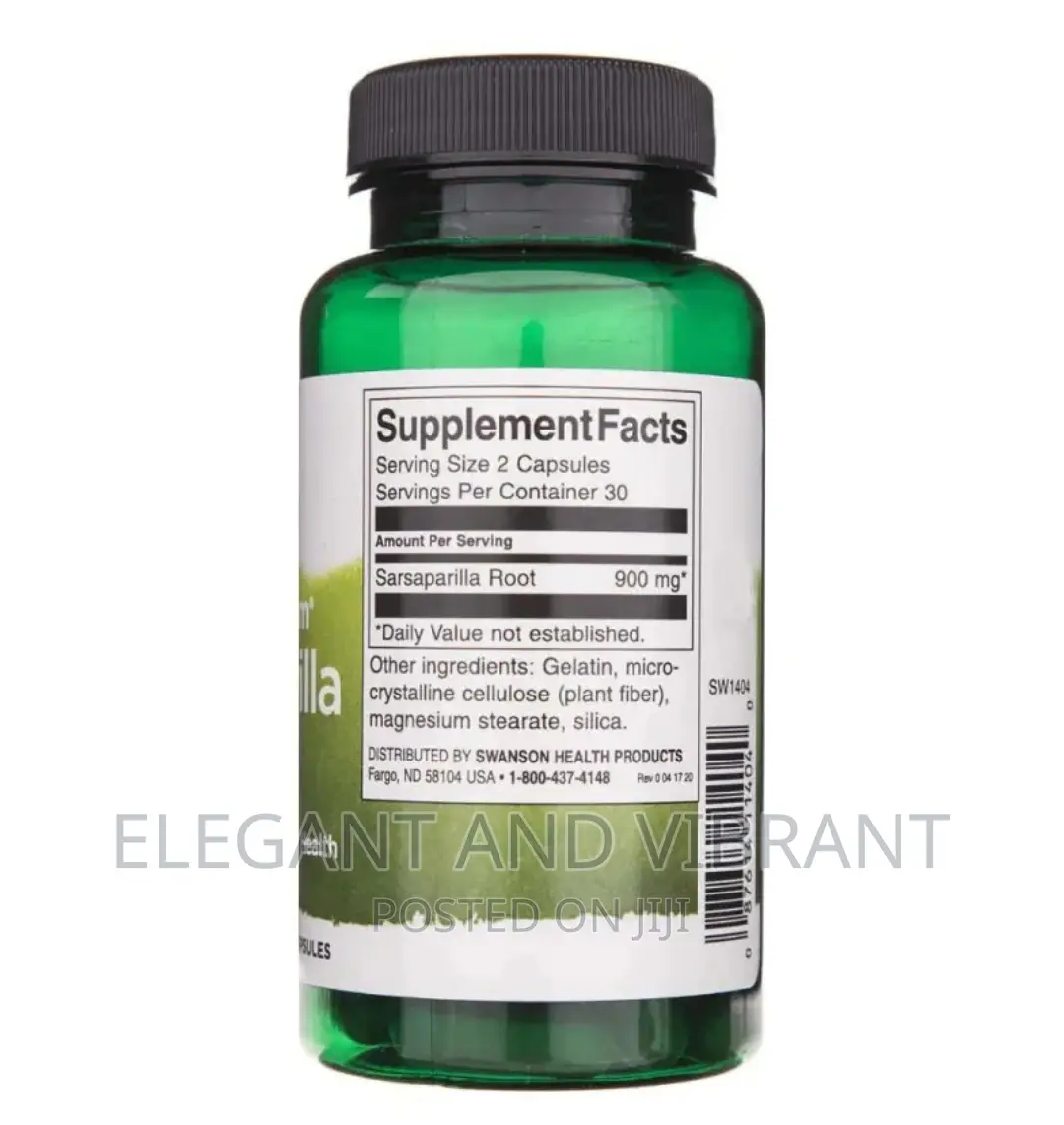 Sarsaparilla Root 450mg, 60 Capsules