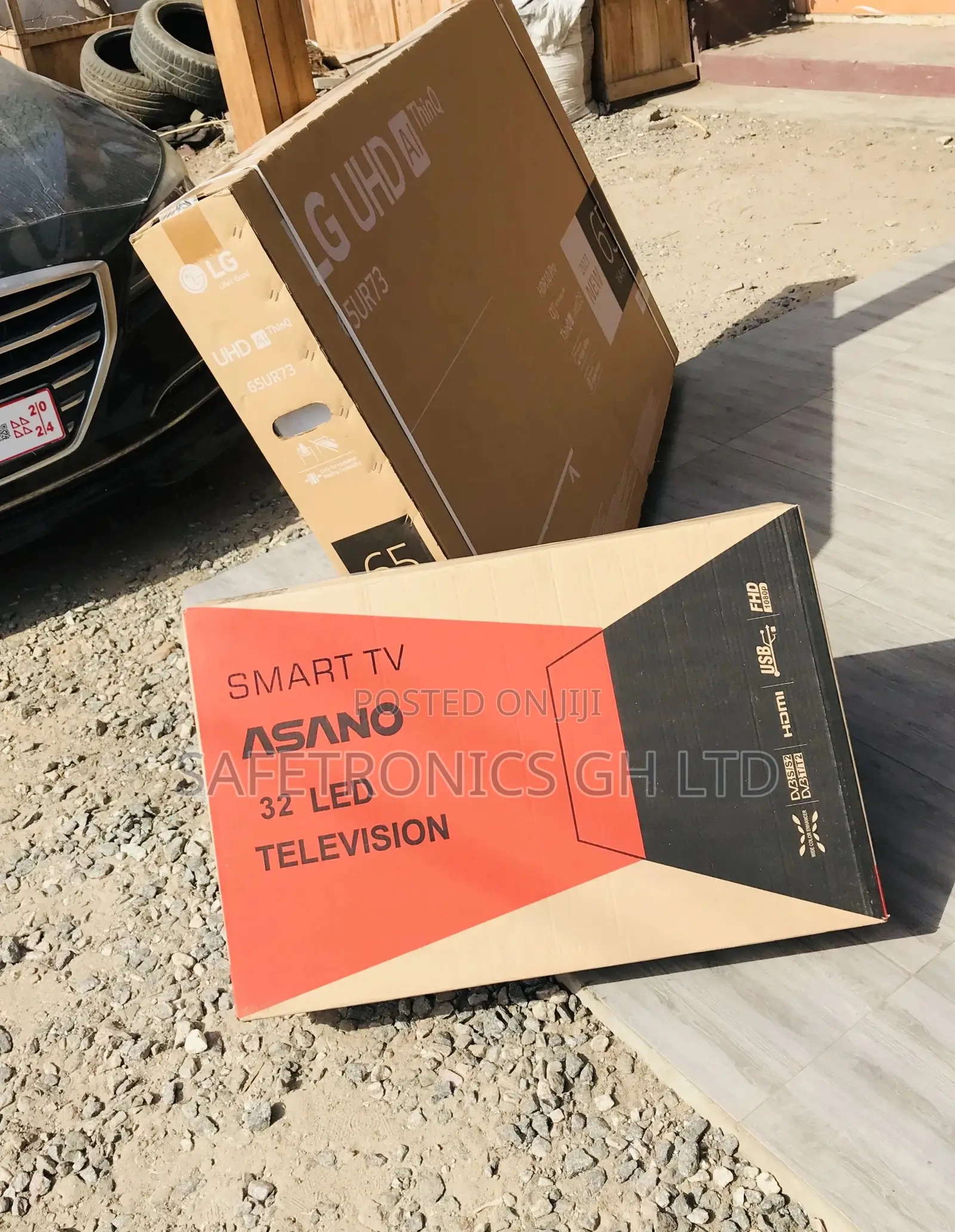 Glossy Black Led Asano 32 Inches Smart Electric
