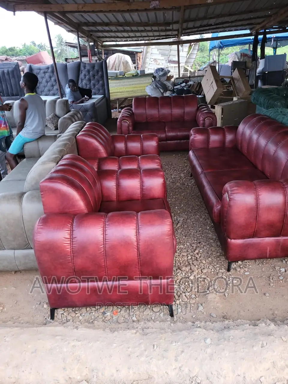 Quality Leather Sofas Set ( Free Delivery)