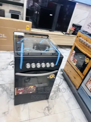 Free Standing Gas Cooker 50/50 Black 4burner.