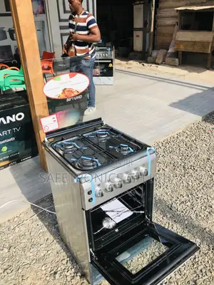 Gray 4 Gas Burner Glass Lid Oven With Grill 50x60 Ferre