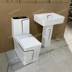Water Closet Set (White and Black)