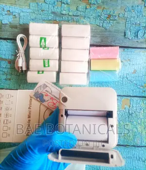 Mini Thermal Printer Set With 14 Paper Rolls
