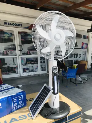 Clinette Rechargeable Fan + Solar Panel(White).
