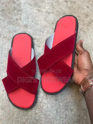 Red/ Burgundy Crossed Slippers