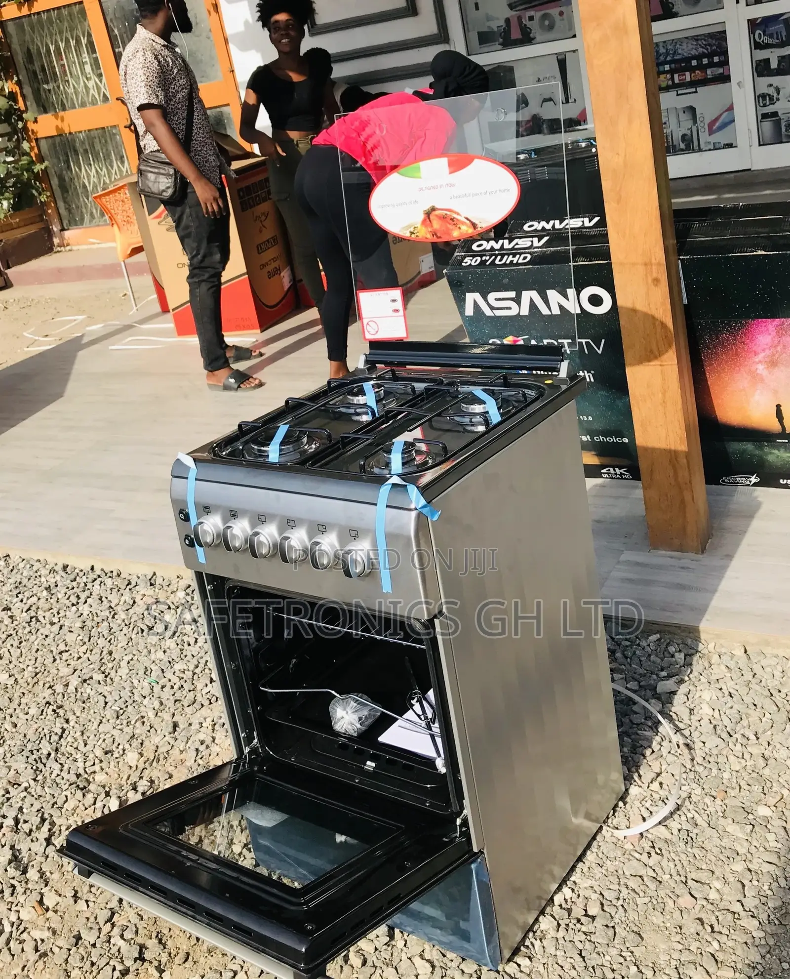 4 Gas Cooker Oven With Grill 50x60 Ferre Glass Lid