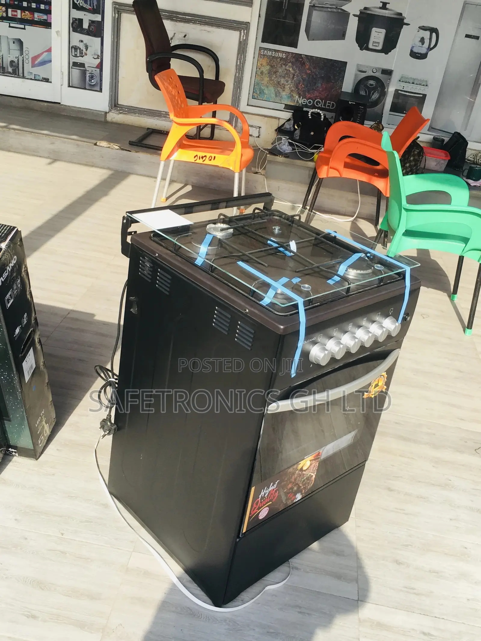 Black Volcano 50x50 4 Gas Cooker Oven With Grill