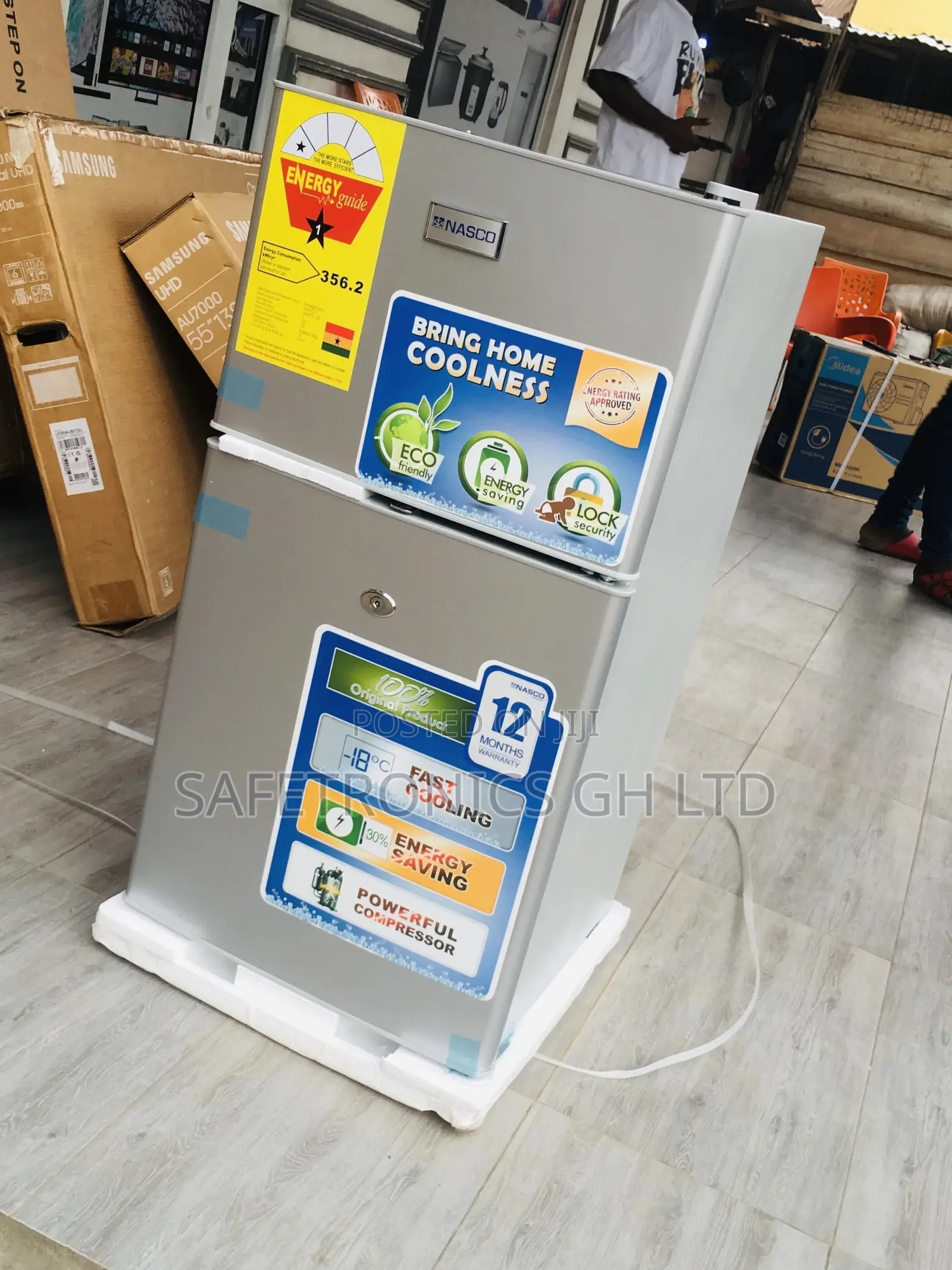 Topfreezer Nasco Nasf2-120 Gray Doubledoor Fridge