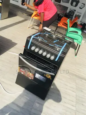 Black 4 Gas Cooker Oven With Grill 50x50 Volcano