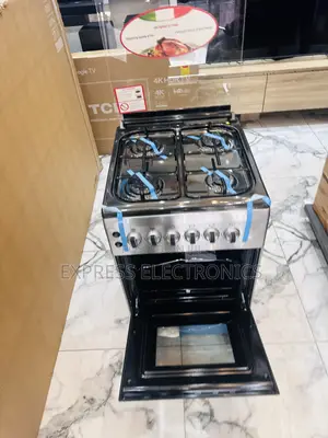 Durable Build Sliver Gas Cooker Oven Grill 4burner Gas