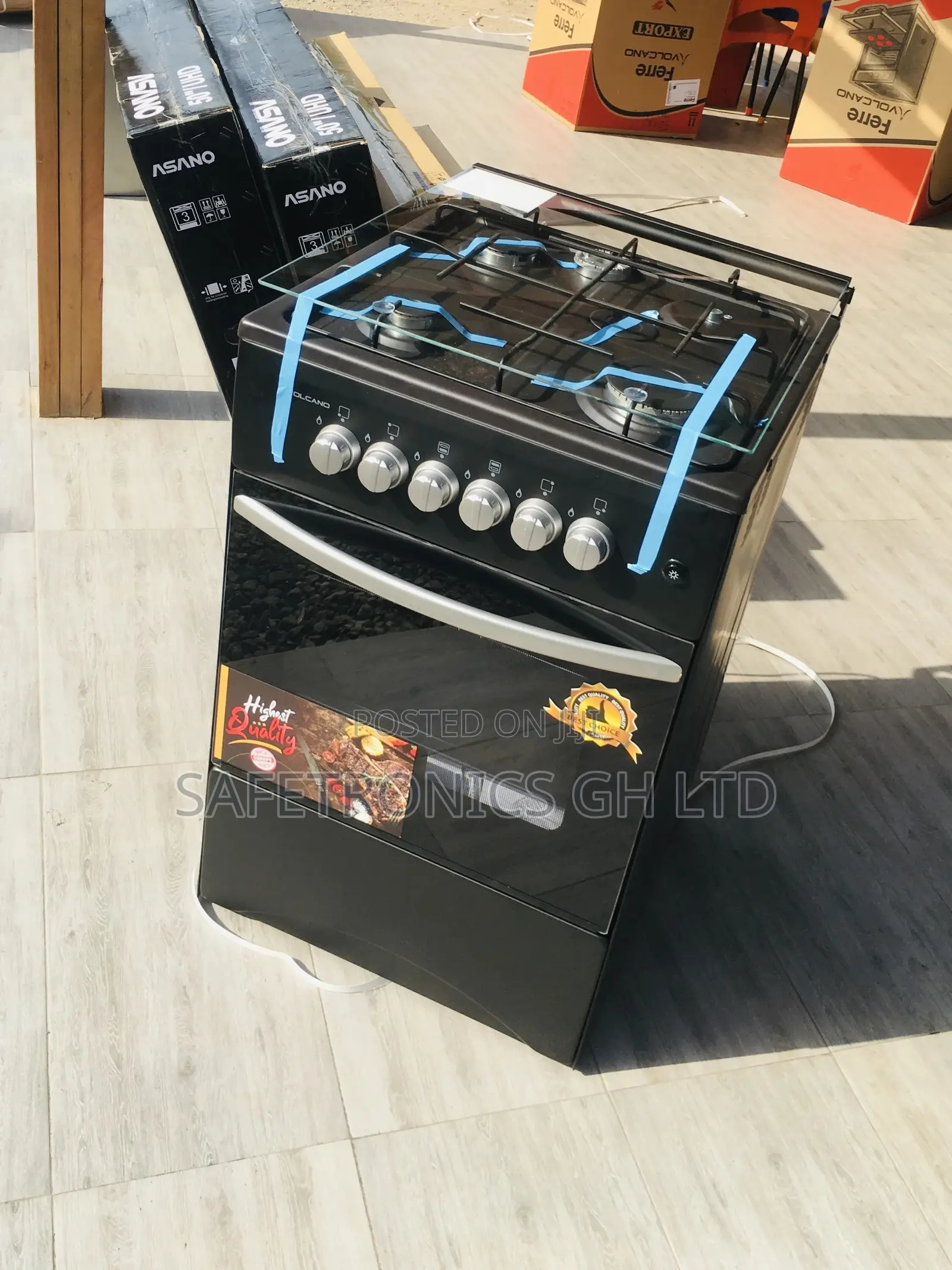 Volcano 4 Gas Oven With Grill Glass Lid 50x50 Cooker