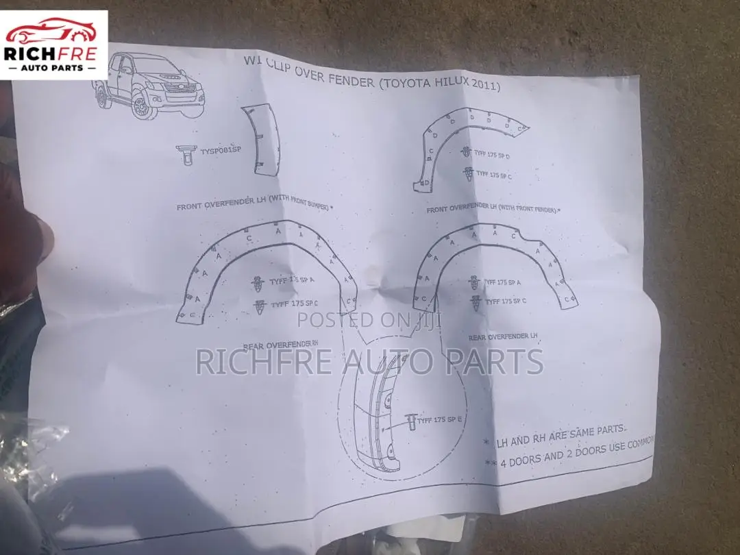 Toyota Hilux 2008-2012 Bumper/Fender Moulding/ Flare